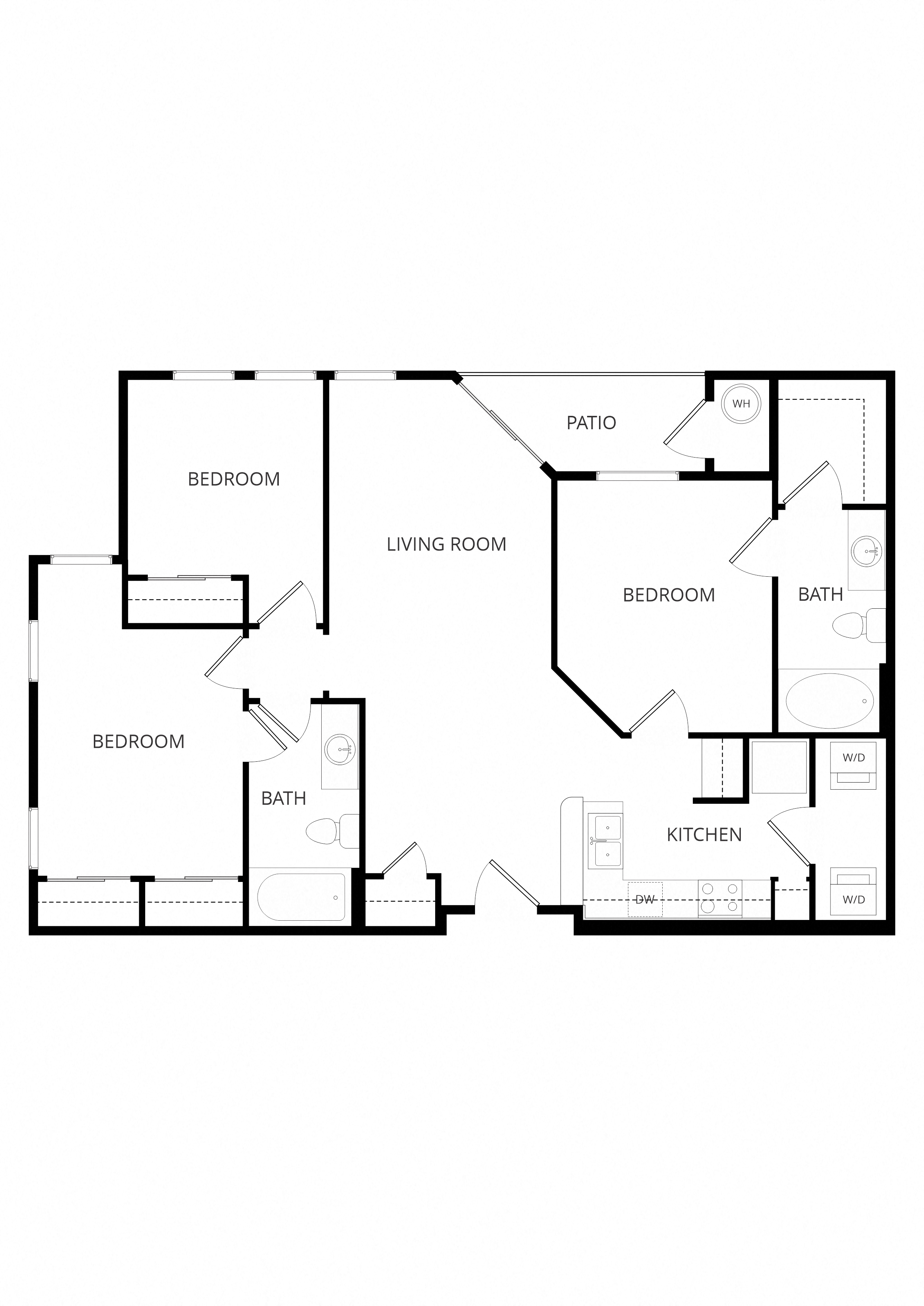 3 Bed - income restricted floor plan